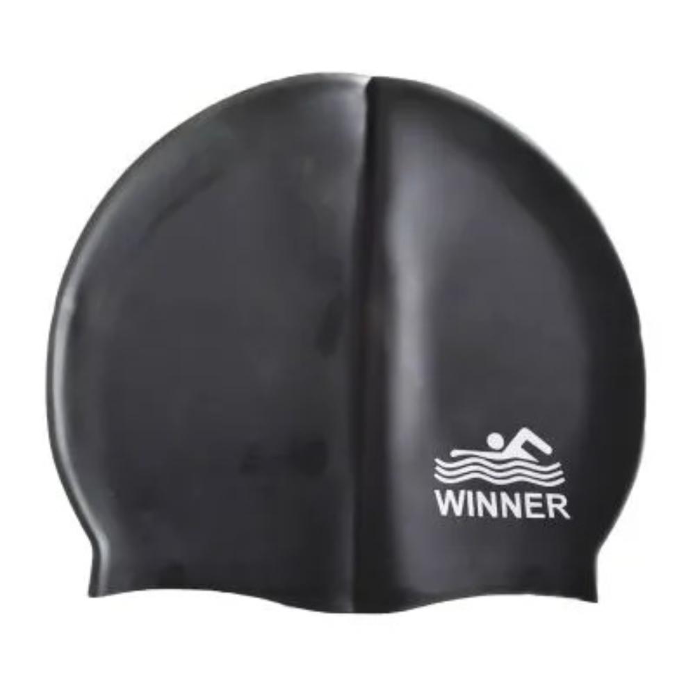 Gorro De Natación Unisex Liso Negro De Silicona